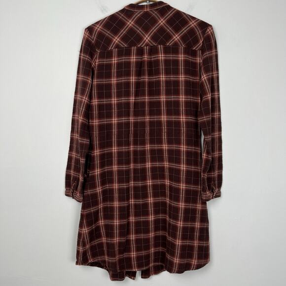 Garnet Hill Women's Size‎ 6 Organic Cotton Plaid Lightweight Gauze Shirt Dress - Picture 11 of 11
